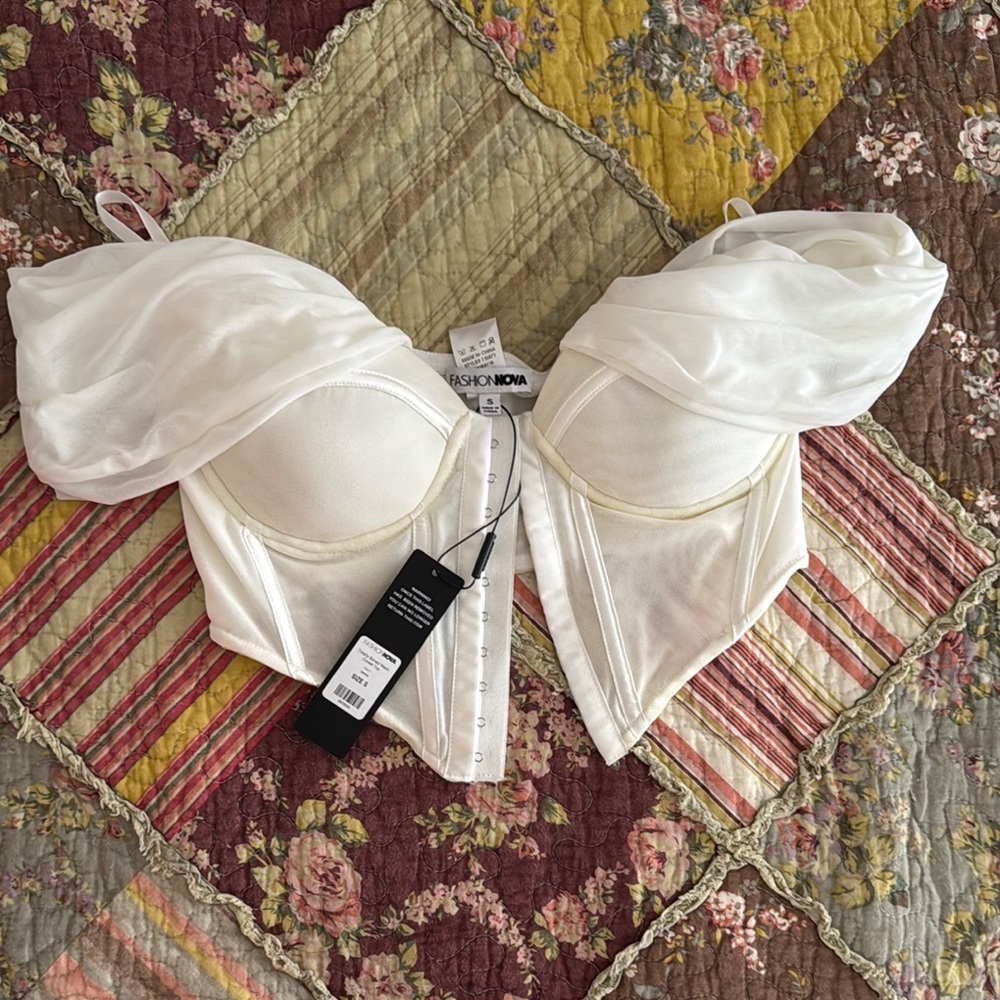 Fashion Nova White Bustier Top